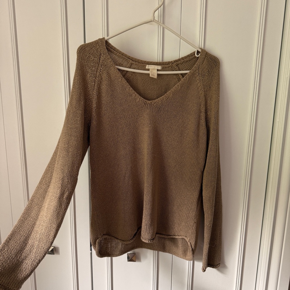 Brown H&M V-Neck Sweater